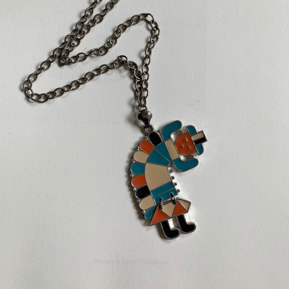 Vintage Rainbow Man 70s Enamel Pendant - Picture 3 of 8